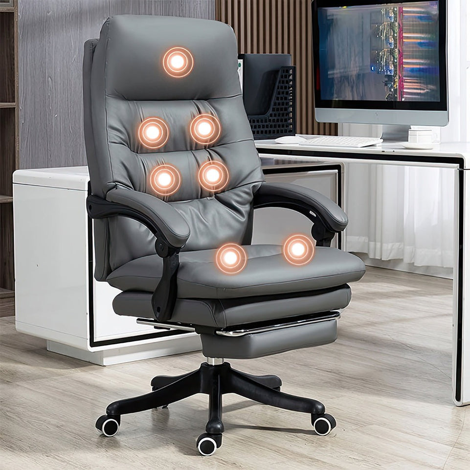 Leather Boss Leather Ergonomic Swivel Chair BGY-1065