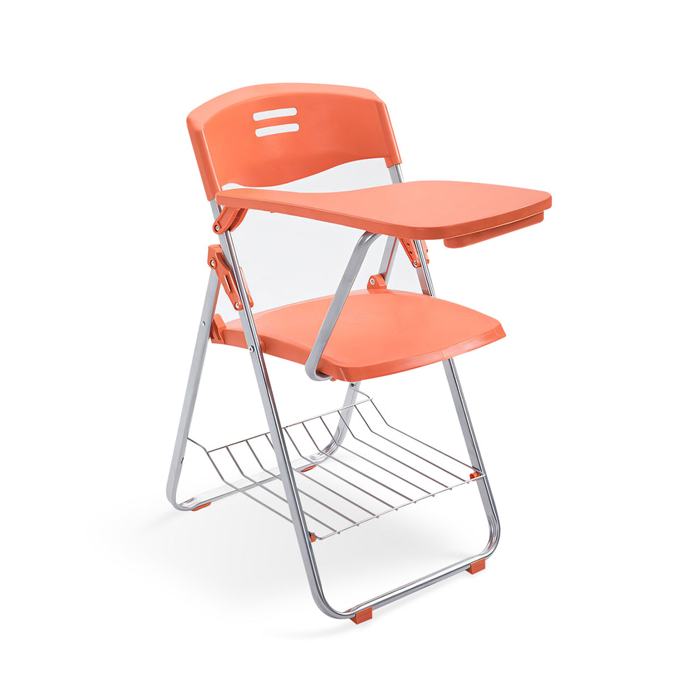 Plastic Steel Frame Integrated Folding Conference Study Chair With Writing Board HYY-2003