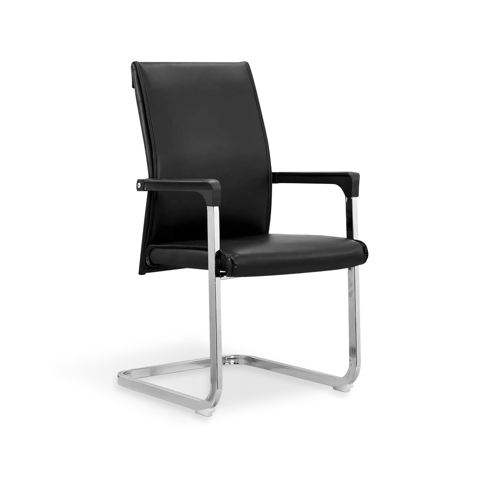 Simple Office Black Leather Height Adjustable Chair BGY-1032