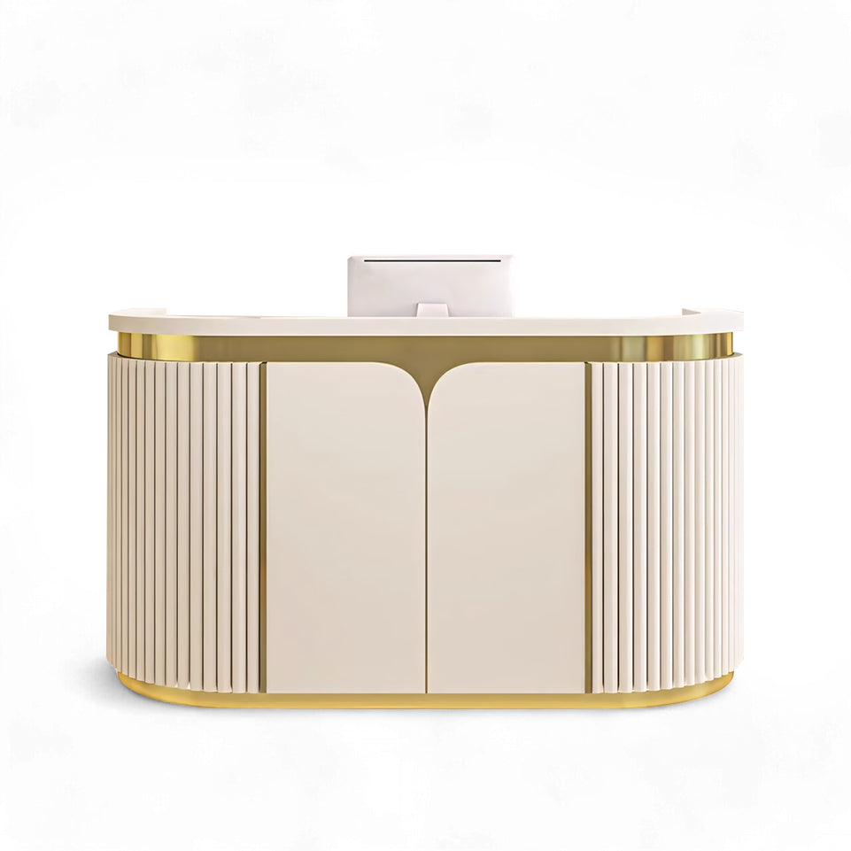 Minimalist Modern Reception Desk with Storage for Beauty and Spa Centers JDT-2145