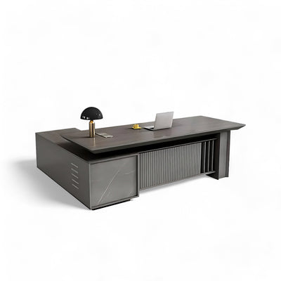 Classic Stylish High-Quality L-Shaped Executive Desk with Unique Vertical Stripe Design LBZ-608