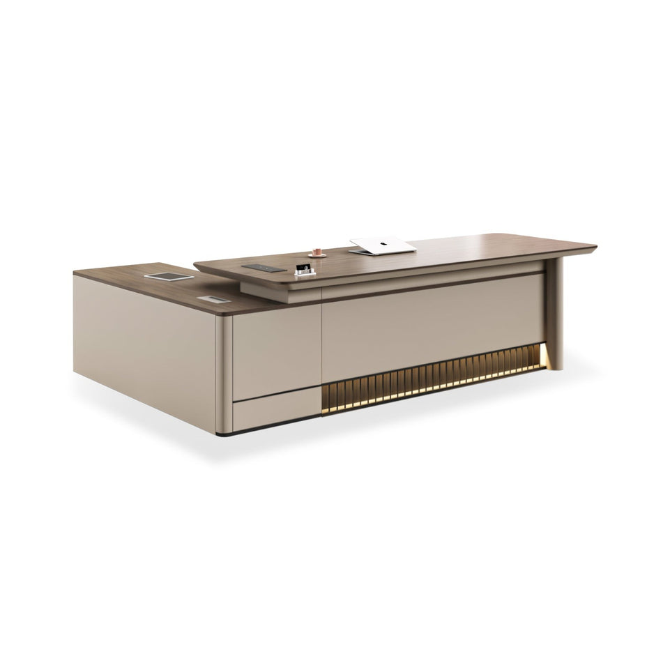 Modern Office Executive Desk Boss Table With Side Cabinet LBZ-1094