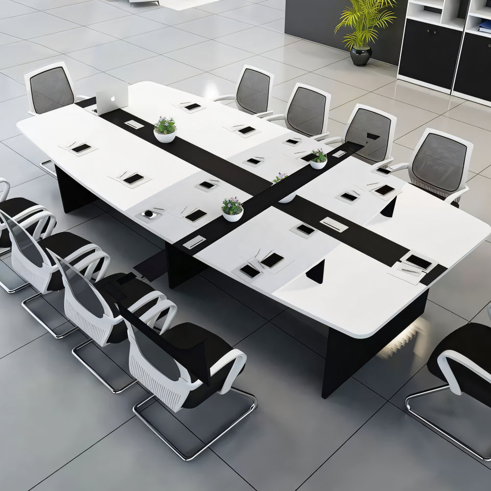 Minimalist Curved Conference Table And Chair Set  HYZ-1095