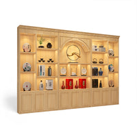 Multilayer Solid Wood Board Display Cabinets for Antique Cigarettes, Wine, Ornaments in Supermarkets CWG-2029