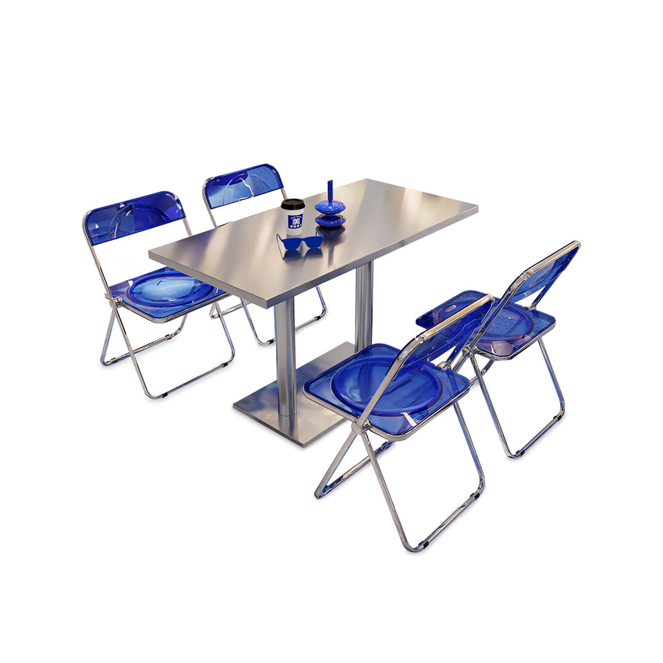 (In Stock) Industrial Style Stainless Steel Table And Chair Set CZYZ-2010