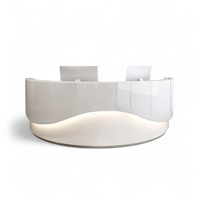 White Lacquered Arc-shaped Counter Company Reception Desk JDT-2047