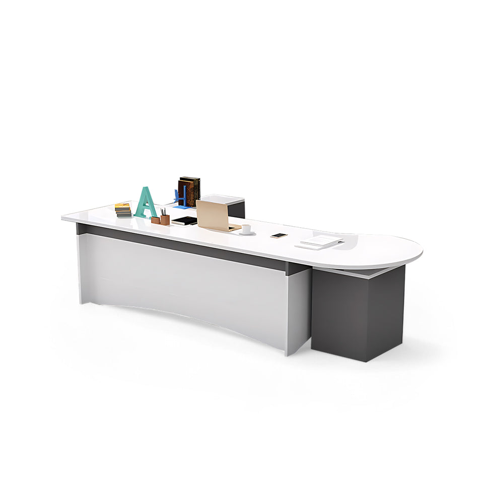 Executive Desk with 3 Drawers and Rounded Corners Design LBZ-758