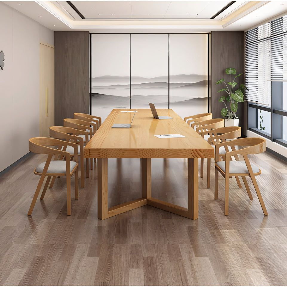 Pine Wood Conference Table And Chairs Set HYZ-1022