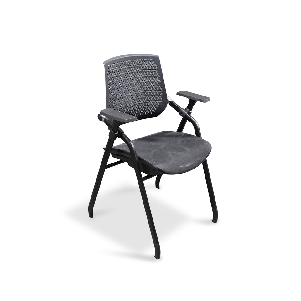 Back-rebound Integrated Folding Conference Chair With Writing Board And Plastic Waist Protector HYY-2004