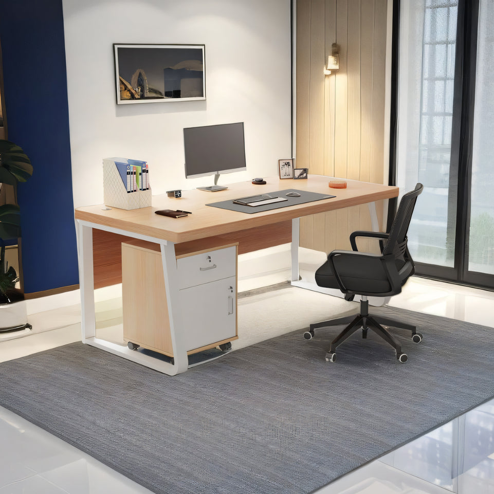 Simple Office Desk And Chair Combination Stainless Steel YGZ-107