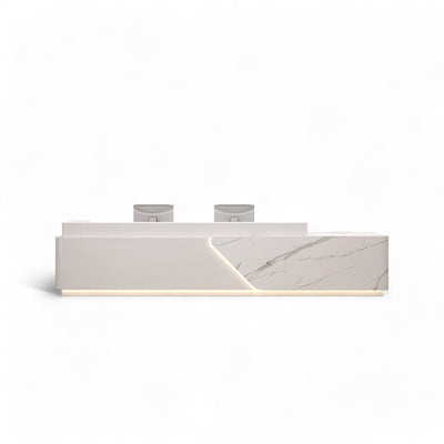 Rectangular Simple Lacquer Imitation Marble Multi-person Reception Desk JDT-2050