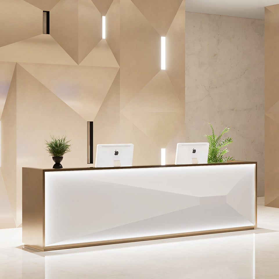 Light Luxury Stylish Stainless Steel Reception Desk JDT-1018