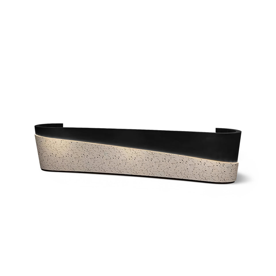 Exquisite Terrazzo Pattern Curved Reception Desk For Company and Hotel JDT-2156