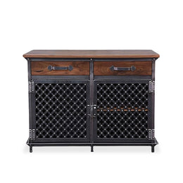 Solid Wood Iron Industrial Style Bar Restaurant Cupboard Storage CWG-2020