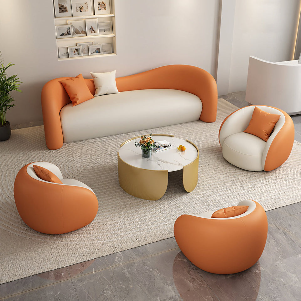 Modern Relax Lazy Sofa Curved Sofa Combination For Reception PSF-2002