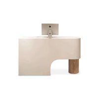 Simple Curved Lacquered Reception Desk JDT-2001