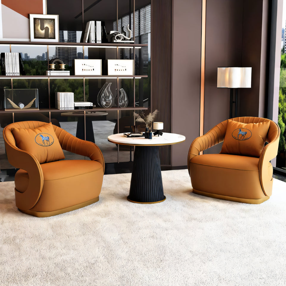 Light Luxury Office Leisure Reception Area Leather Sofa Chair BGSF-102