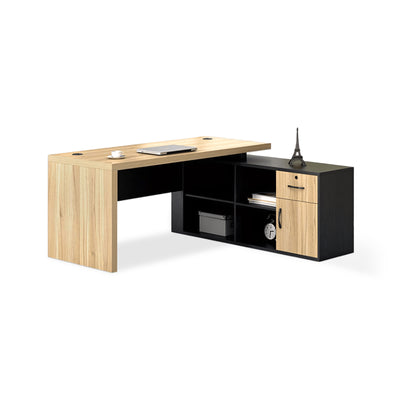 Natural Color Executive Desk With Side Cabinet LBZ-10103