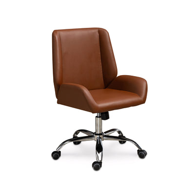 Ergonomic Office Chair Stylish Brown Leather Mid-Back Design BGY-1050