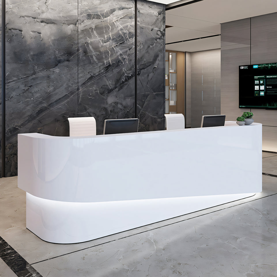 Lacquered Arc-Shape Hospital Beauty Salon Reception Desk JDT-1019