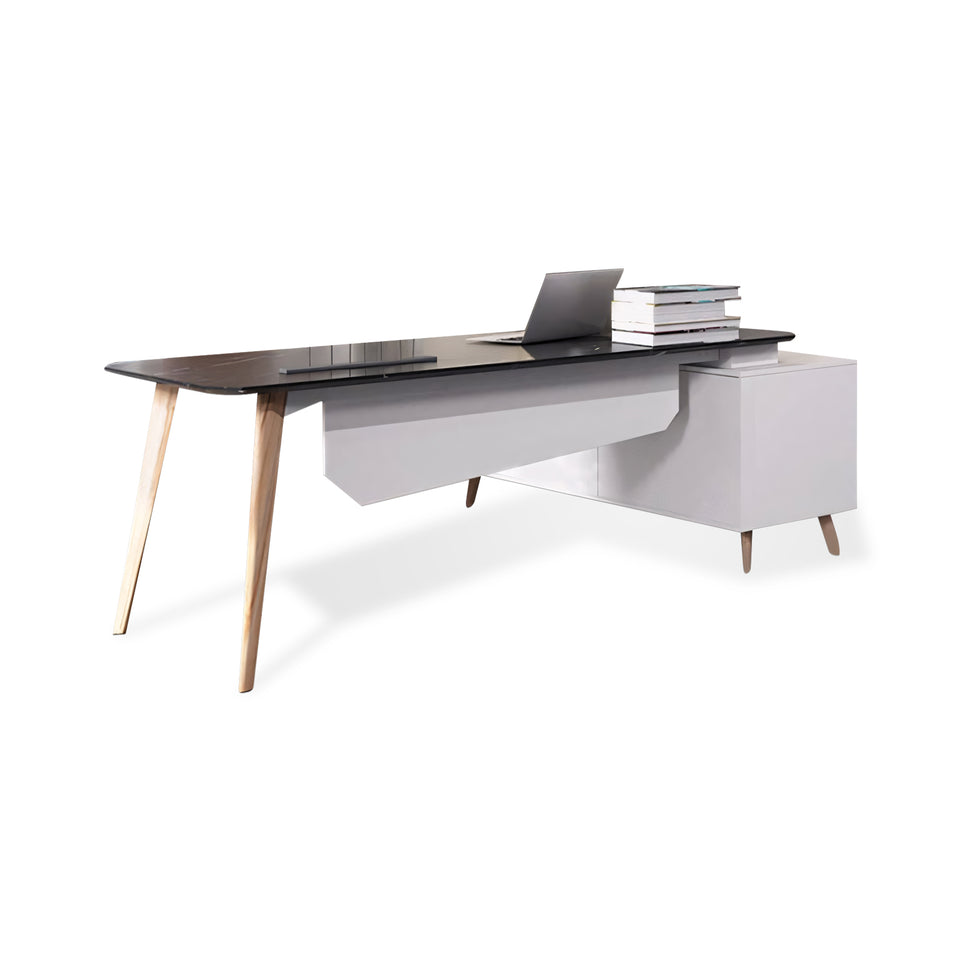 Office Executive Desk With Side Cabinet Customizable LBZ-1070