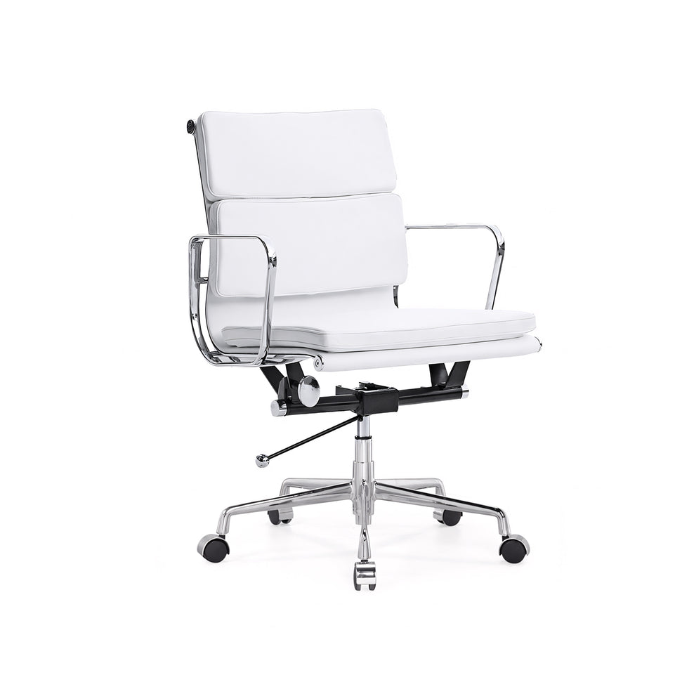 Leather Computer Chair Ergonomic Comfort In Aluminum BGY-1066