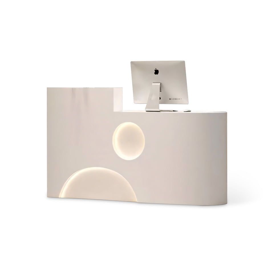 Minimalist Aesthetic Design Fully Assembled Small Reception Desk with LED Lights JDT-2015