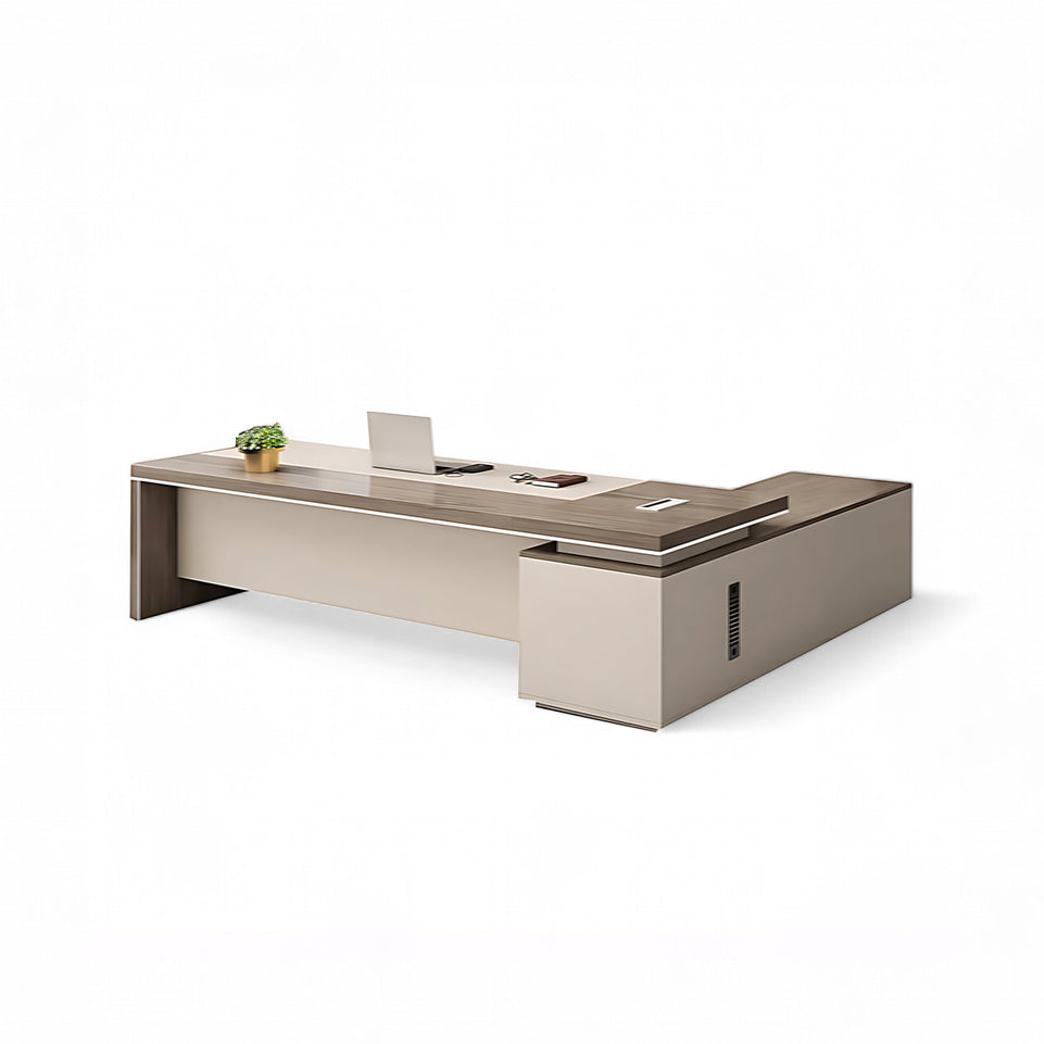 Professional Luxury L-Shaped Executive Desk with Spacious Desktop LBZ-601