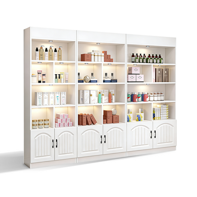 Modern White Beauty Salon Display Cabinet with LED Lights CWG-2031