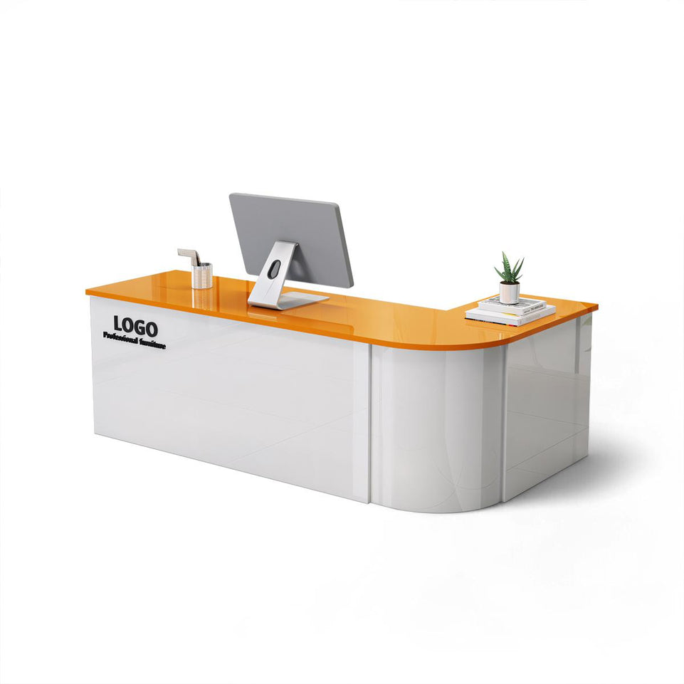 Lacquered Sleek Company With Corner Reception Desk Counter JDT-1091