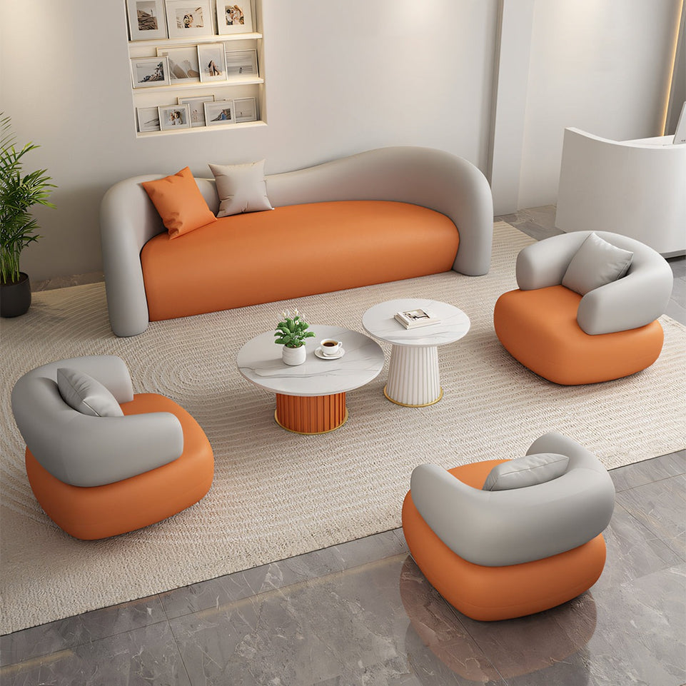 Modern Relax Lazy Sofa Curved Sofa Combination For Reception PSF-2002