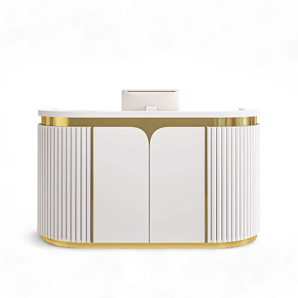 Minimalist Modern Reception Desk with Storage for Beauty and Spa Centers JDT-2145