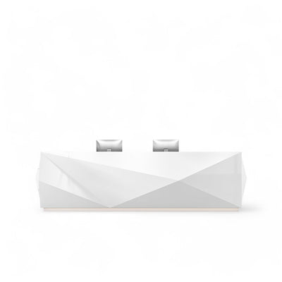 White Lacquered Simple Special-Shaped Reception Desk JDT-2035