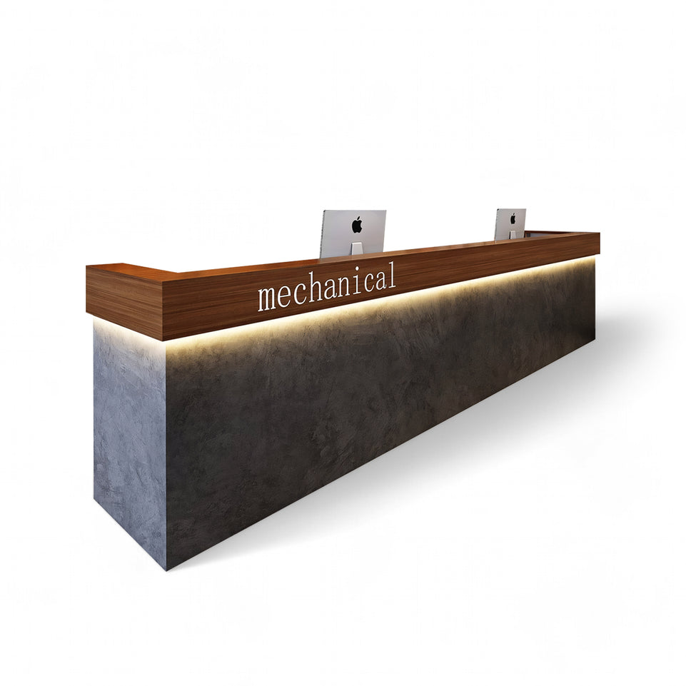 Modern Simple Wood Grain Corner Reception Desk JDT-2021