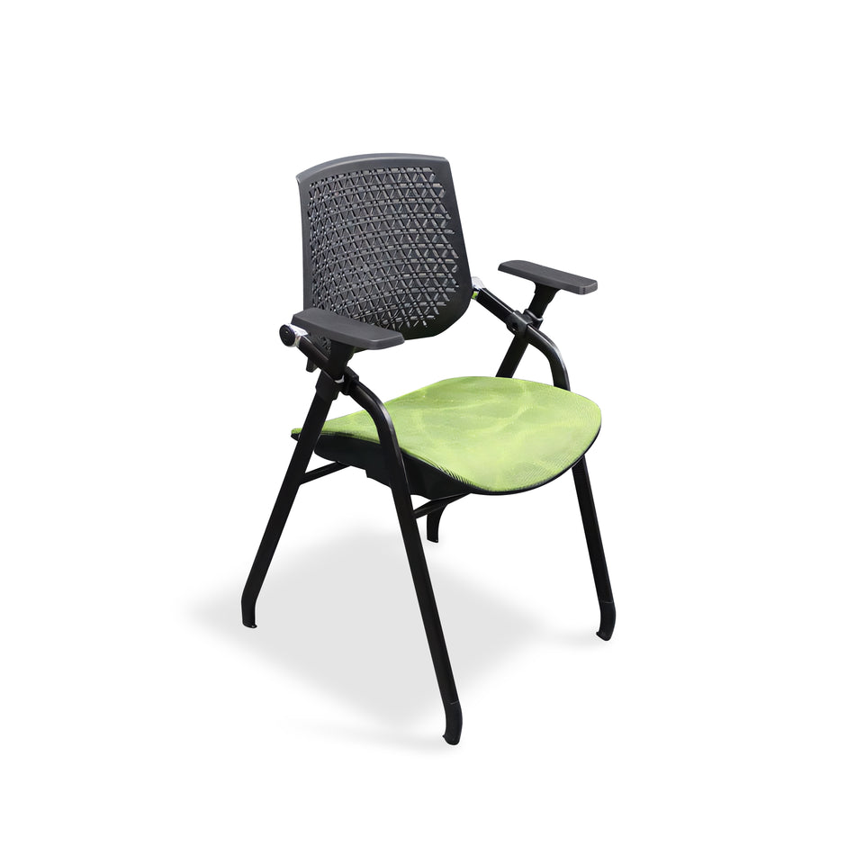 Back-rebound Integrated Folding Conference Chair With Writing Board And Plastic Waist Protector HYY-2004