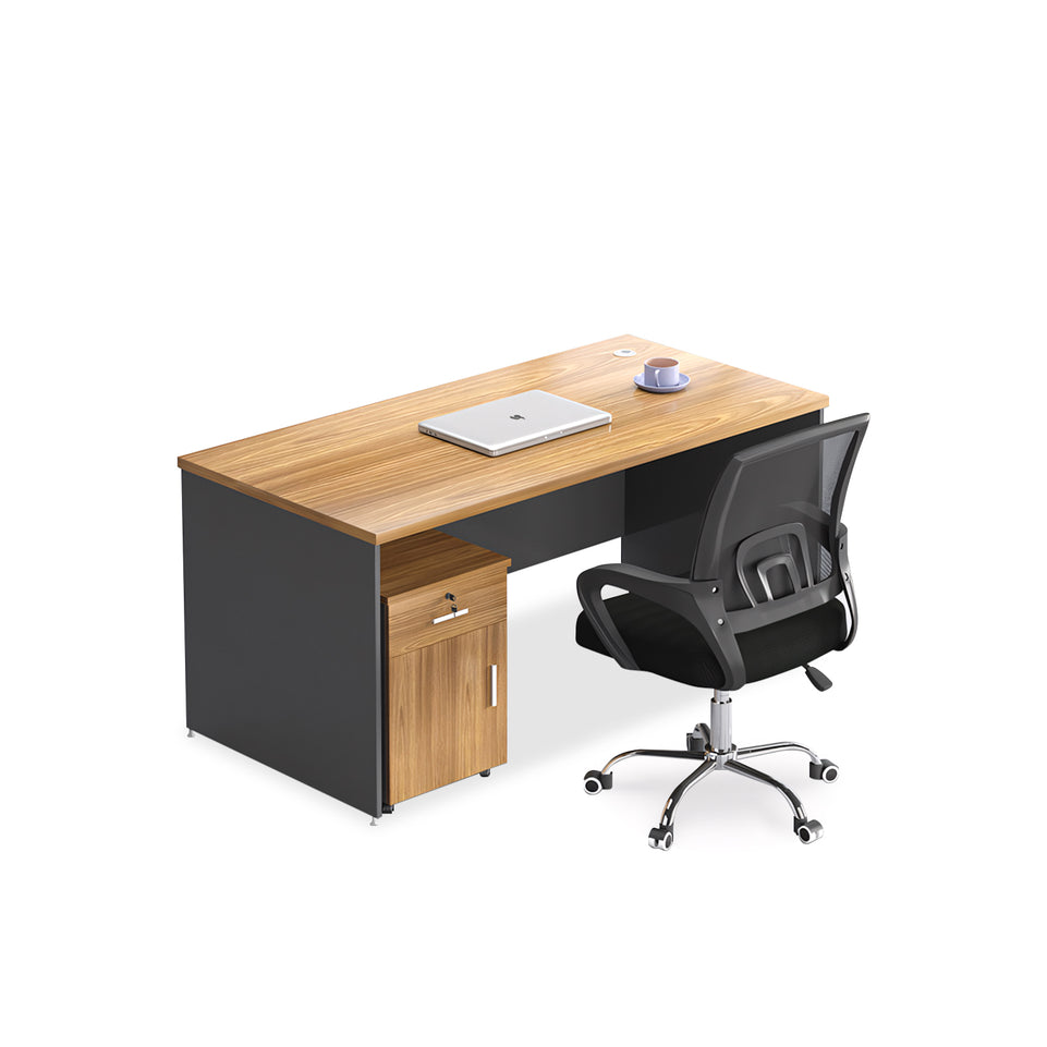 Simple Office Desk and Chair Set with Acrylic Screen YGZ-738