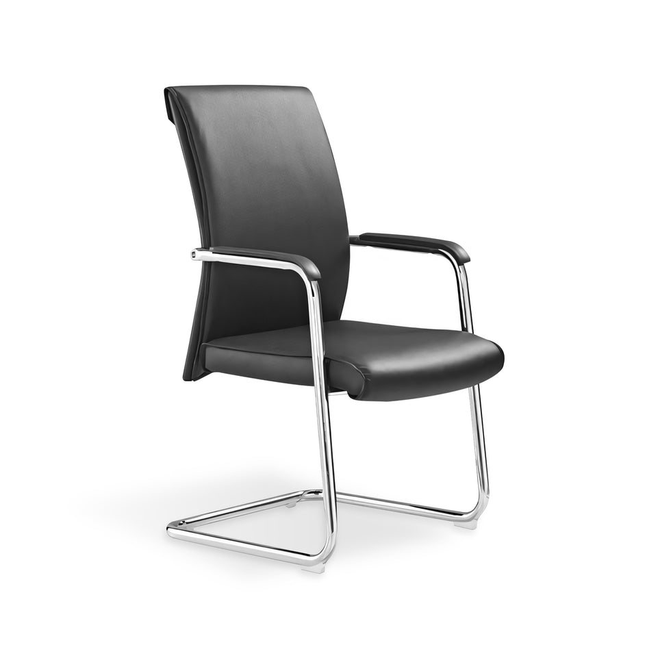 Simple Office Black Leather Height Adjustable Chair BGY-1032