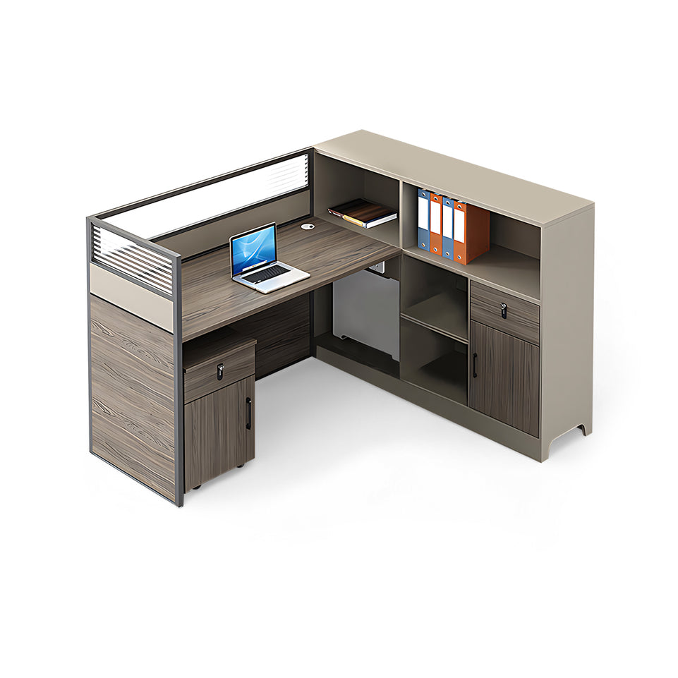 Contemporary Minimalist Multi-functional Office Desk with Partition Design BGZ-205