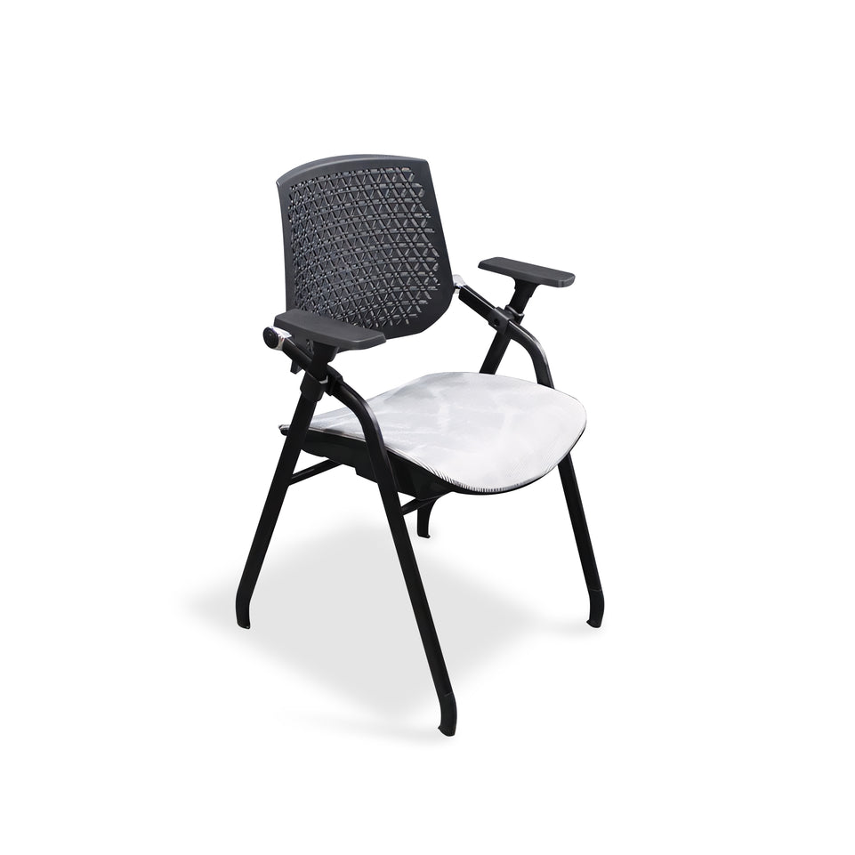 Back-rebound Integrated Folding Conference Chair With Writing Board And Plastic Waist Protector HYY-2004