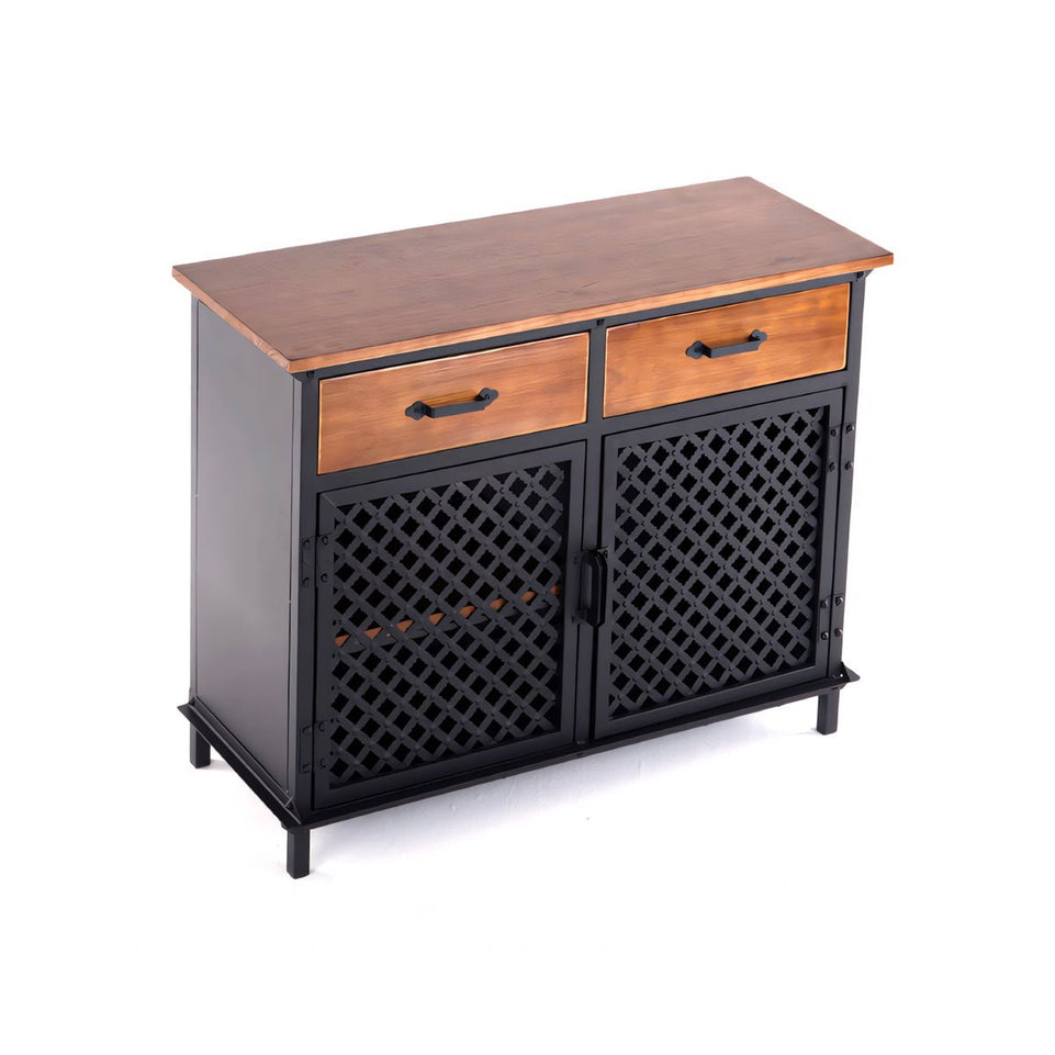 Solid Wood Iron Industrial Style Bar Restaurant Cupboard Storage CWG-2020