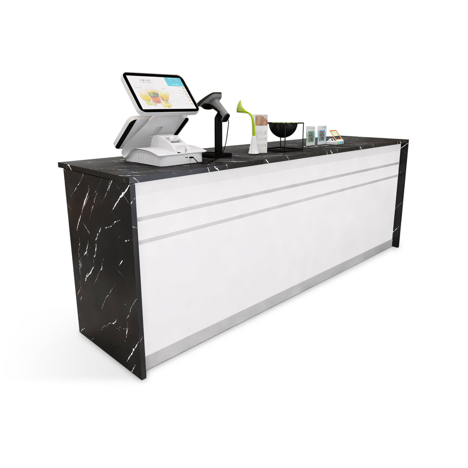 Contemporary Minimalist Rectangular Corner Reception Desk With Compartments JDT-020