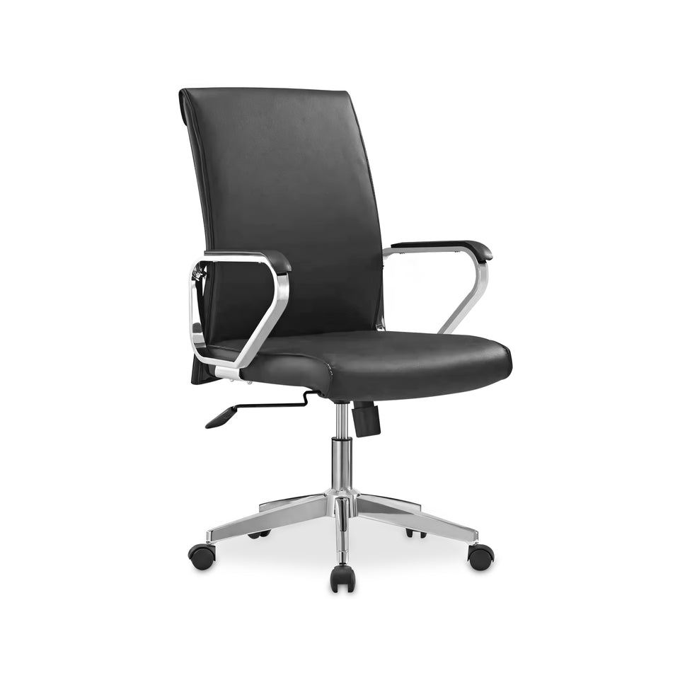 Simple Office Black Leather Height Adjustable Chair BGY-1032