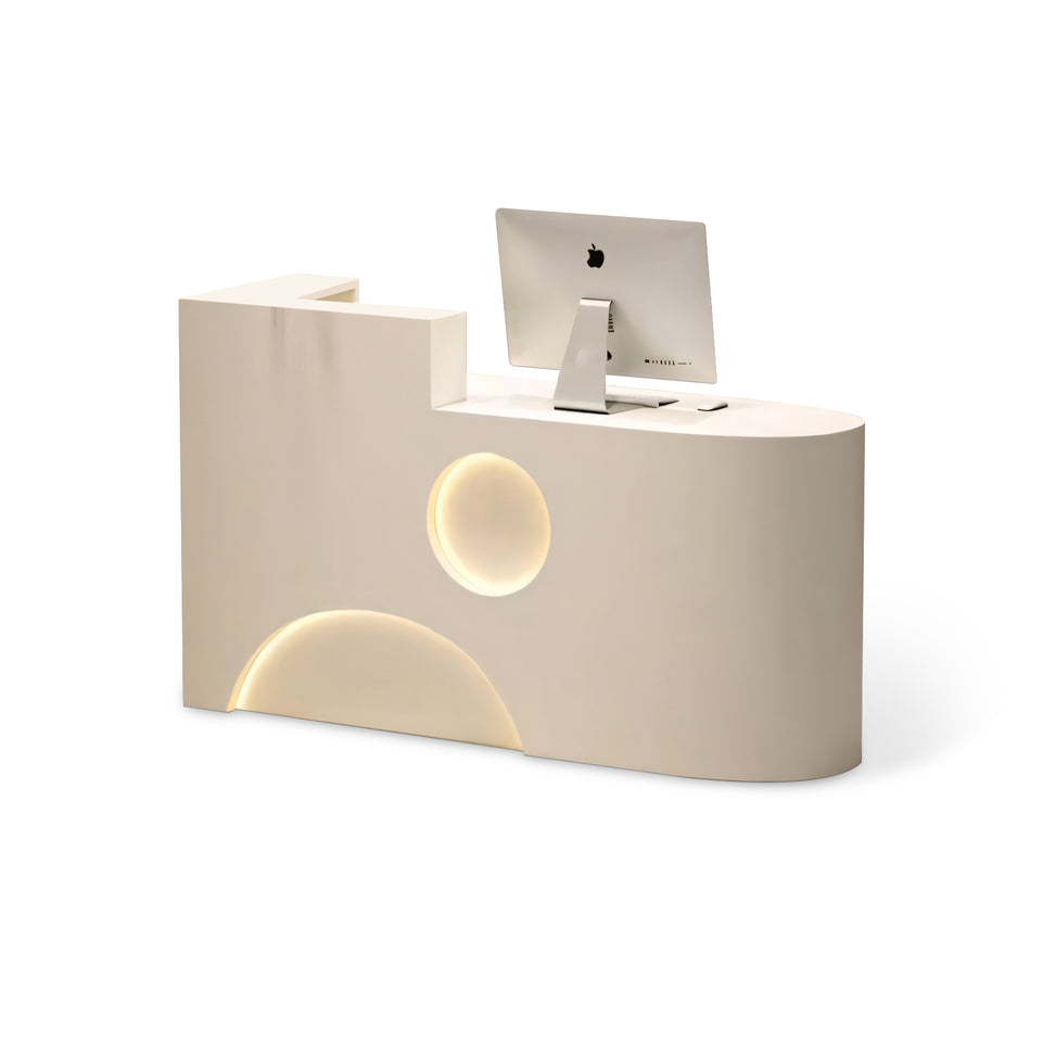 Minimalist Aesthetic Design Fully Assembled Small Reception Desk with LED Lights JDT-2015