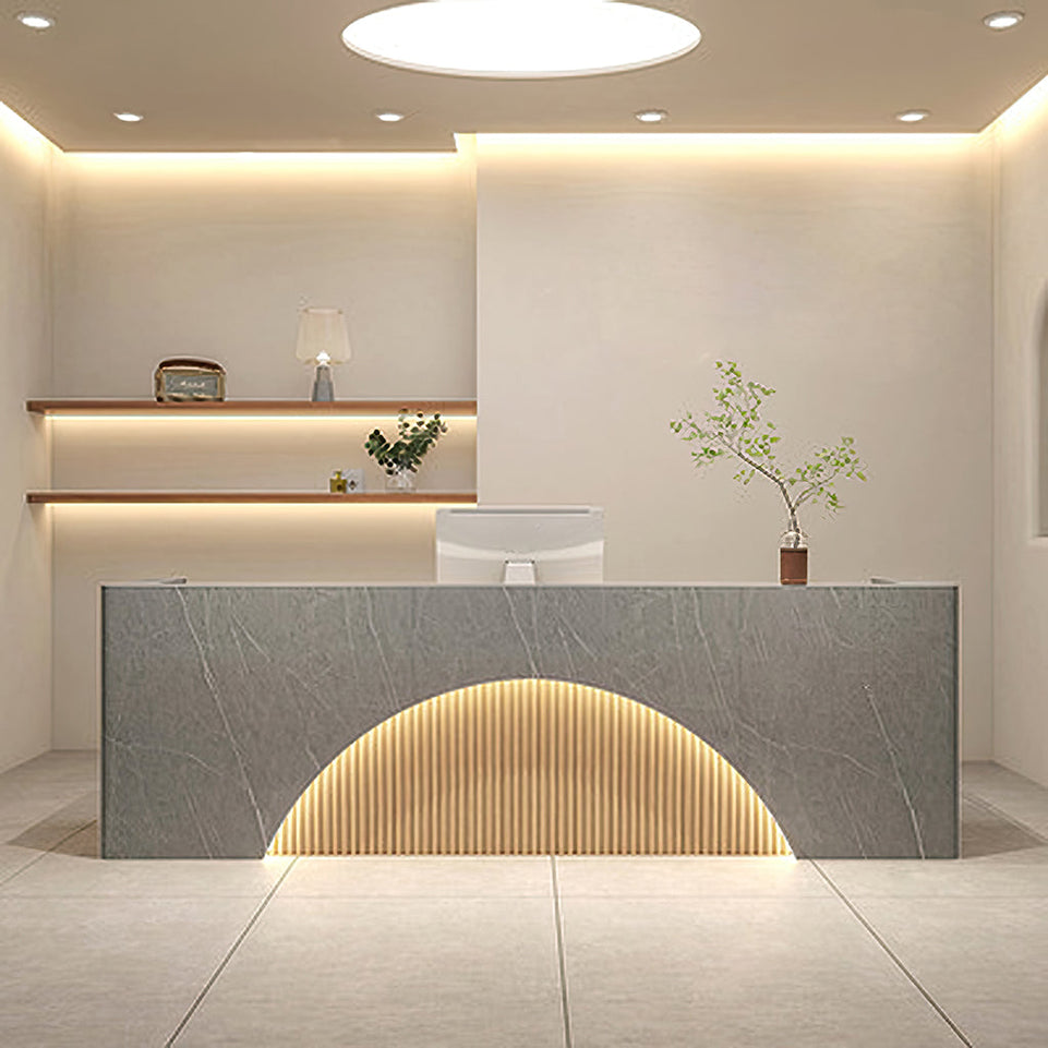 (In Stock) Fully  Assembled LED Salon Reception Desk  with Storage JDT-1039