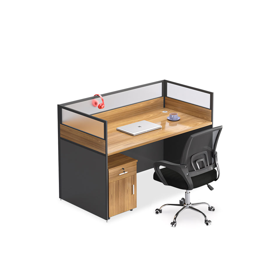 Simple Office Desk and Chair Set with Acrylic Screen YGZ-738