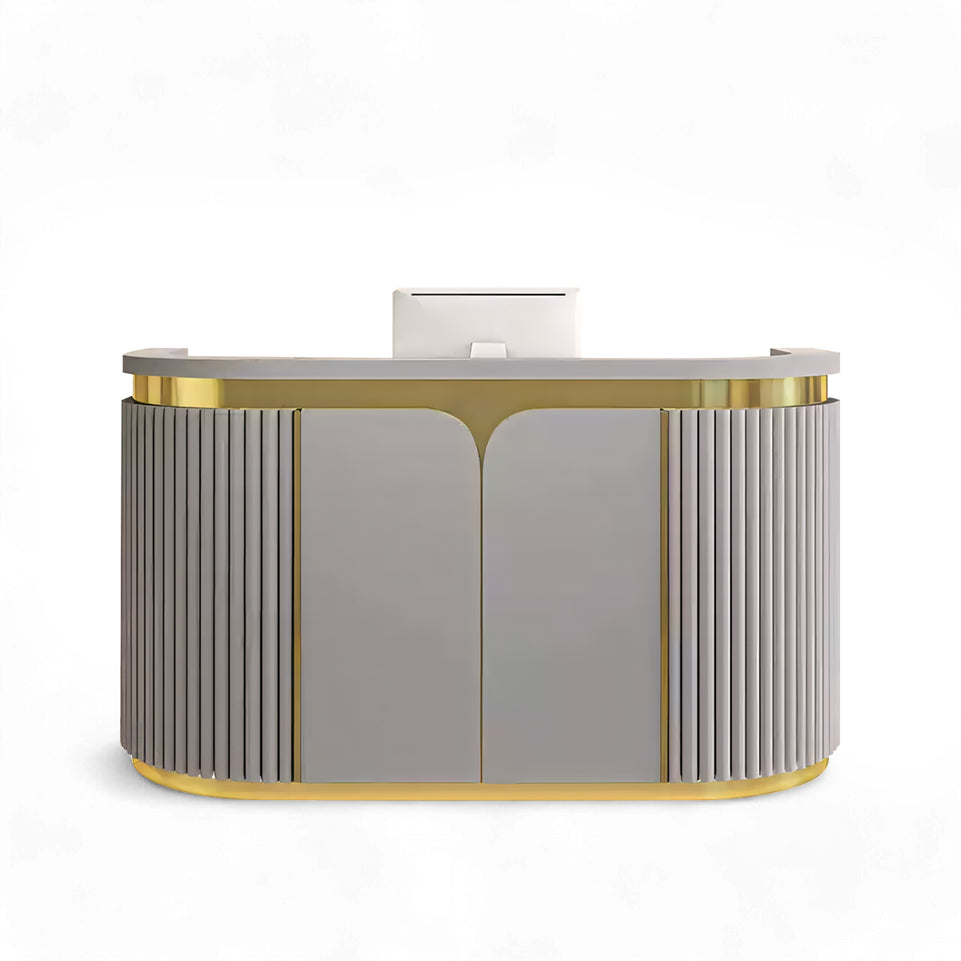 Minimalist Modern Reception Desk with Storage for Beauty and Spa Centers JDT-2145