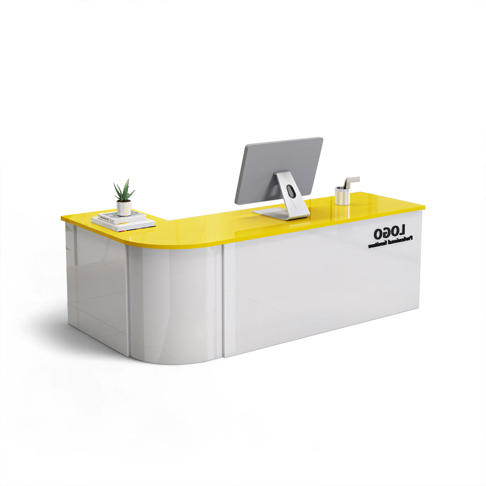 Lacquered Sleek Company With Corner Reception Desk Counter JDT-1091