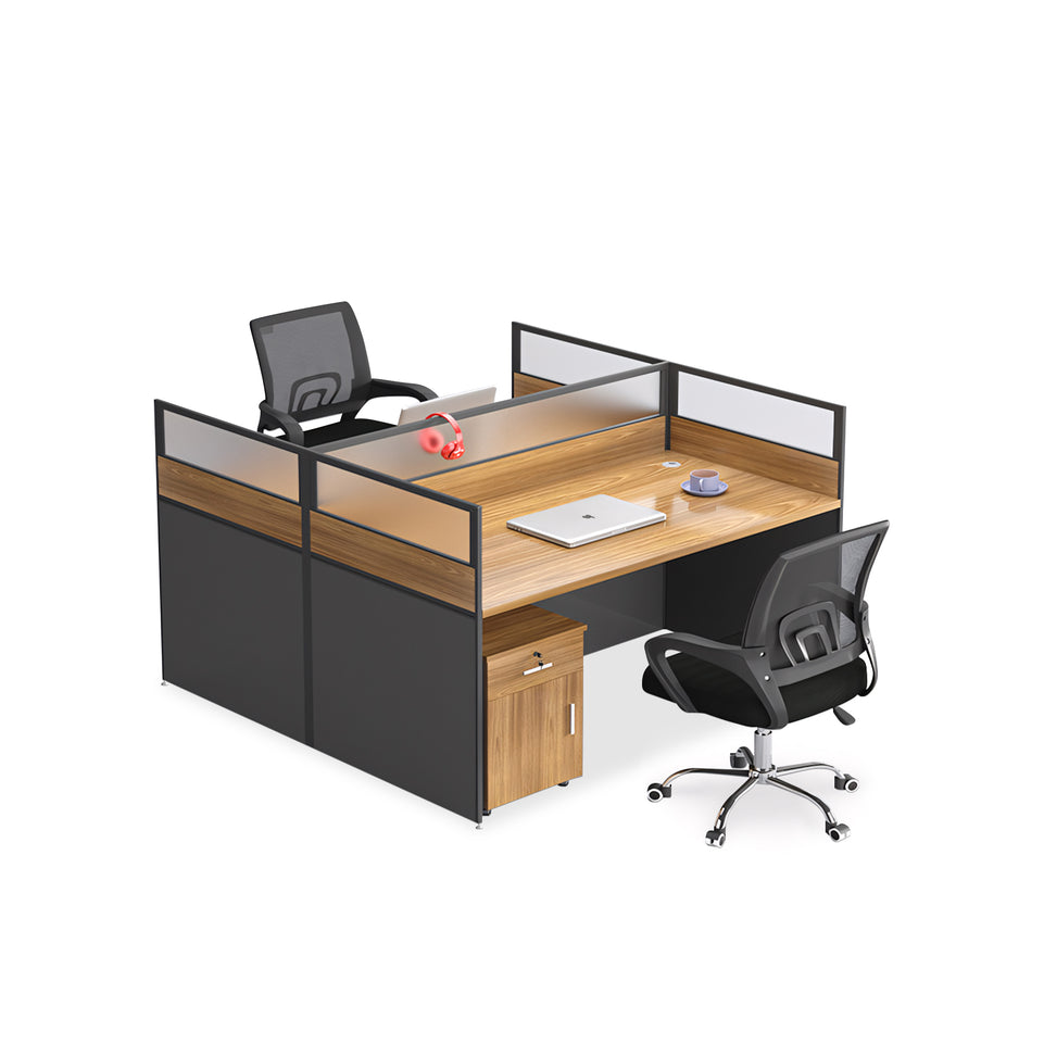 Simple Office Desk and Chair Set with Acrylic Screen YGZ-738