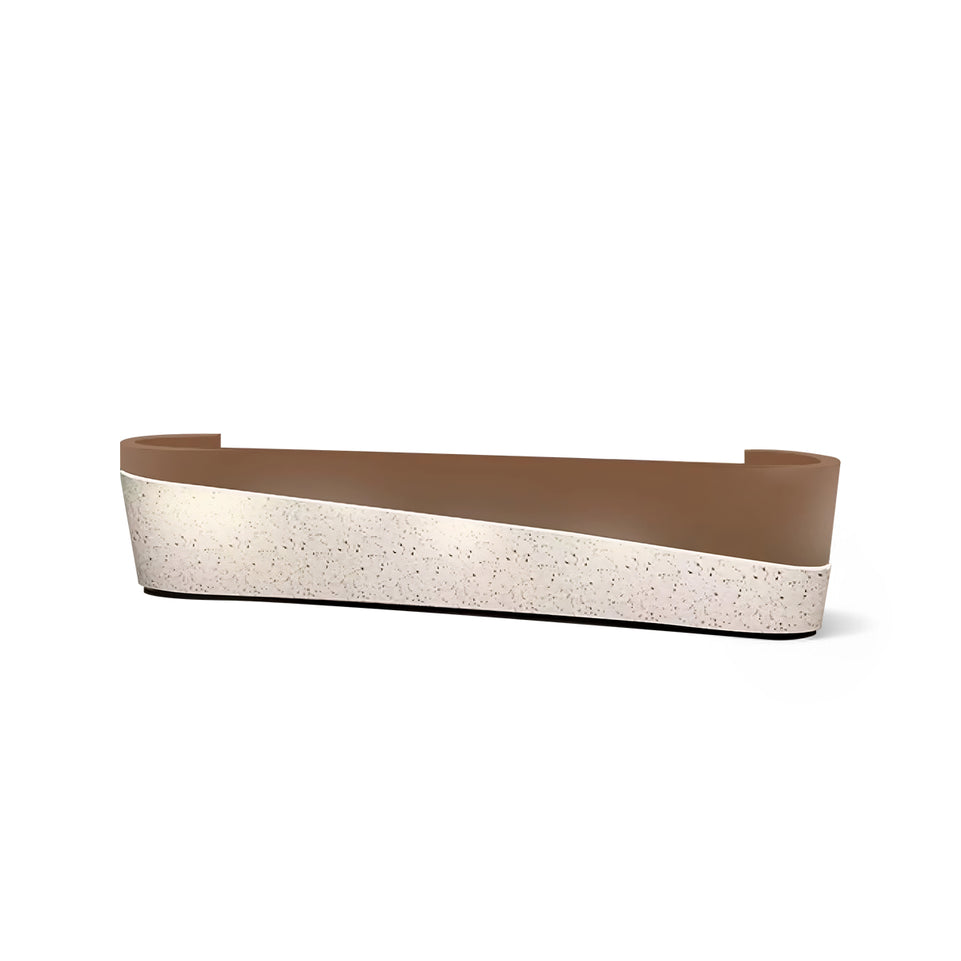 Exquisite Terrazzo Pattern Curved Reception Desk For Company and Hotel JDT-2156