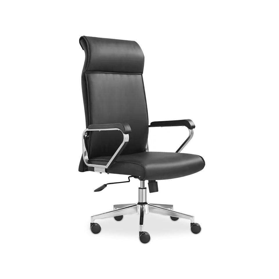 Simple Office Black Leather Height Adjustable Chair BGY-1032